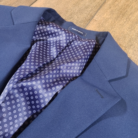 Stafford Performance Travel Blazer Men's 42S Blue Lightweight Stretch Sport Coat - Picture 3 of 9